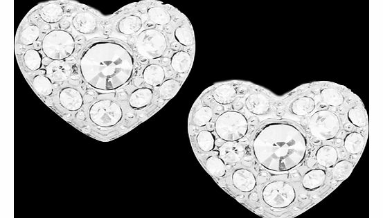 Silver Coloured Heart Stud Earrings