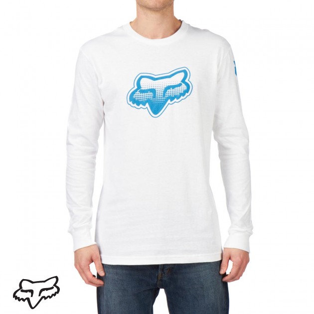 Mens Fox Fade Head Long Sleeve T-Shirt - White