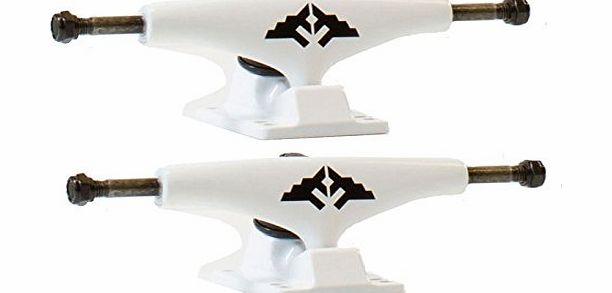 Fracture Wings Skateboard Trucks Pair - White 5.0``