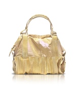 Jada - Beige Python Stamped Leather Carryall Bag