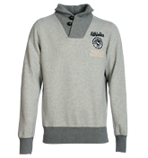 Franklin and Marshall Grey V-Neck Sweatshirt