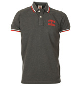 Franklin and Marshall London Grey Pique Polo Shirt