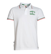 Franklin and Marshall White Pique Polo Shirt