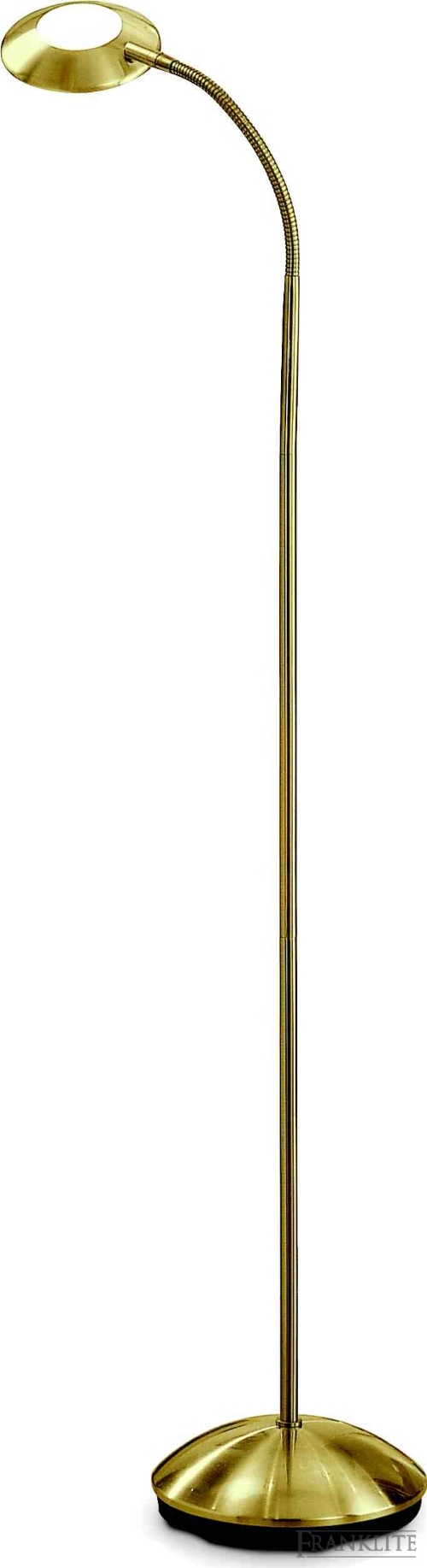 Satin brass finish with flex arm adjustable head