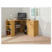 Fraser Corner Desk With Storage, Oak Effect