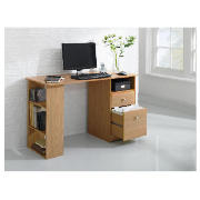 Straight Desk, Oak Effect