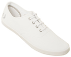 Coxson White Canvas Trainers