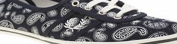 Navy  White Aubrey Paisley Trainers