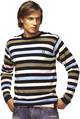 striped crew-neck sweater