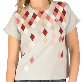 Womens Harlequin Knit T-Shirt Grey