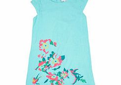 3-7yrs blue linen floral dress