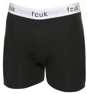 Black Botton Boxer Shorts by