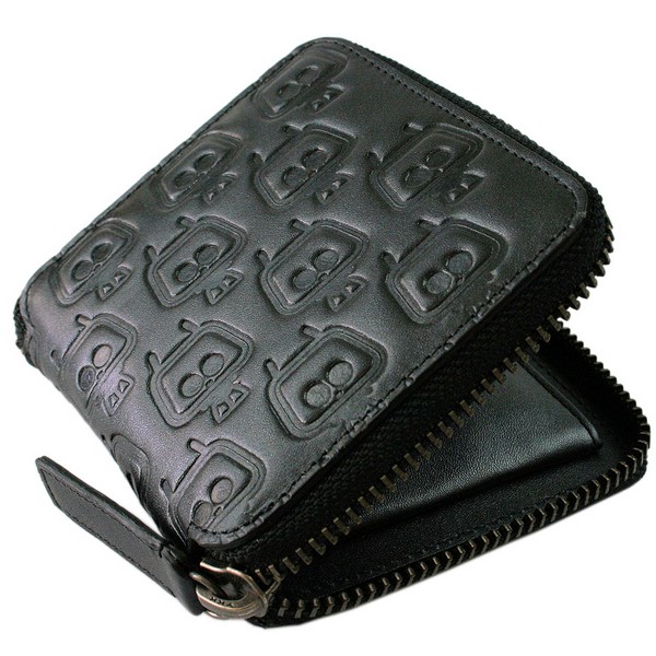 Black TeleHead Zip Wallet by