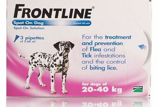 Spot On Flea Drops Large Dog 20-40Kg 3Pk