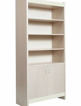 FTG Danish Fanfair Kids Tall Wide 2 Door Bookcase-Beech/Cream