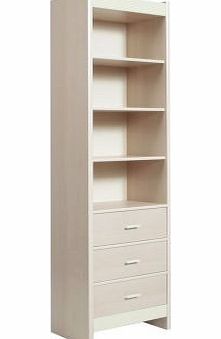 FTG Danish Fanfair Tall Narrow 3 Drawer Bookcase Beech/Cream