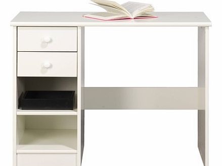 White Single Pedestal Desk