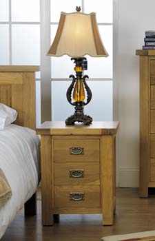 Clarimonde Solid Oak 3 Drawer Bedside Chest