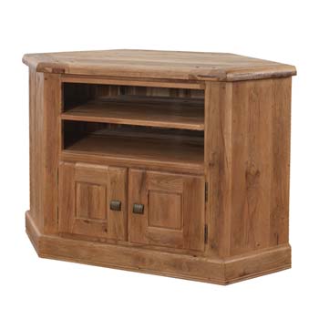 Dallum Solid Oak Corner TV Unit