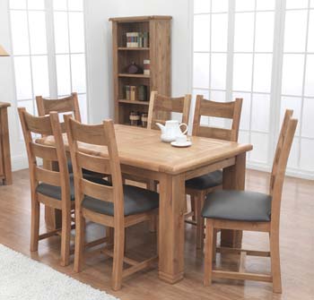 Dallum Solid Oak Rectangular Extending Dining Set