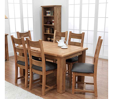 Danube Solid Oak Rectangular Extending Dining Set