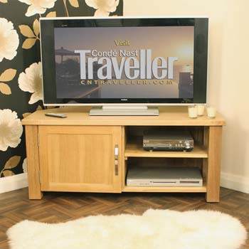 Aldan Solid Oak Corner TV Unit