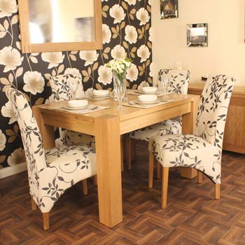 Aldan Solid Oak Wide Rectangular Dining Set