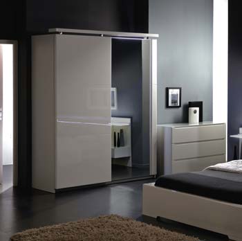 Ambynight 2 Door Mirrored Wardrobe