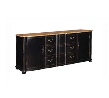 Furniture123 Bourges Black 2 Door 3 Drawer Sideboard