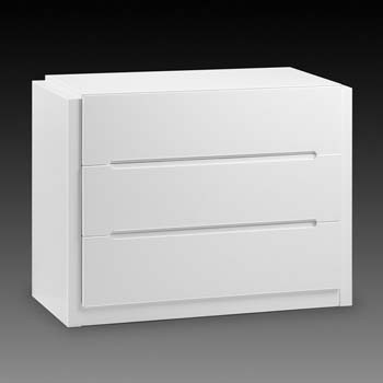 Casca High Gloss White 3 Drawer Chest