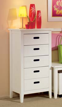 Cello White 5 Drawer Chest