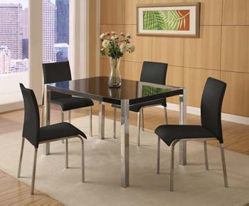 Charm High Gloss Dining Set in Black - FREE NEXT