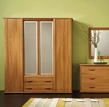 Cherie 4 Door Mirrored Wardrobe