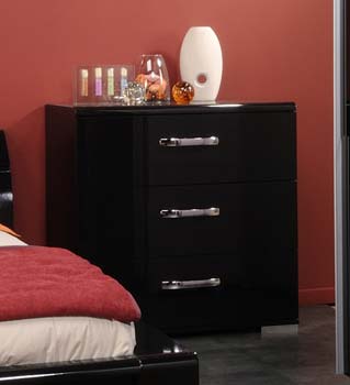 Chrono Black 3 Drawer Chest