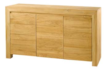 Furniture123 Cosmos Sandblasted Solid Teak 3 Door Sideboard