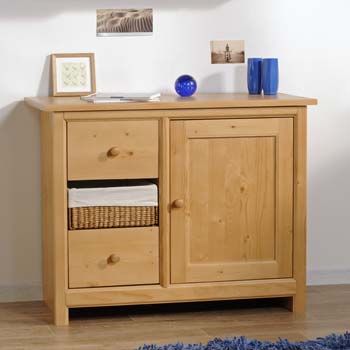 Furniture123 Essan Solid Pine 1 Door 2 Drawer Sideboard