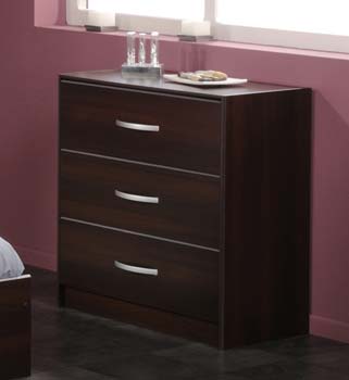 Evia 3 Drawer Chest in Dark Walnut