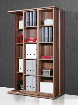 Furniture123 Fina Sliding Bookcase in Walnut