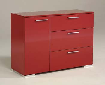 Focus You 3 Drawer 1 Door Sideboard in Red