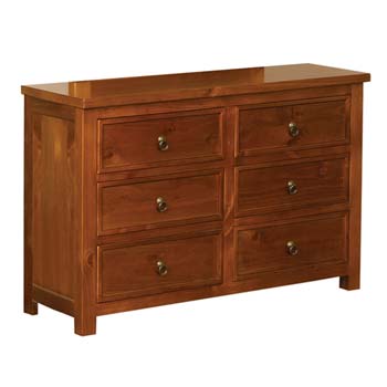 Furniture123 Haiben Pine 6 Drawer Sideboard