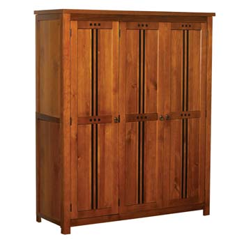 Haiben Solid Pine 3 Door Wardrobe