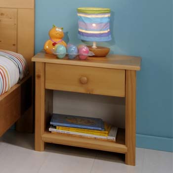 Harpen Pine 1 Drawer Bedside Table