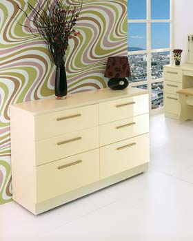 Hatherley High Gloss 3+3 Drawer Chest in Cream