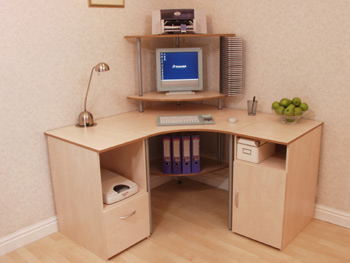 Hero Corner Workstation with File Pedestal and CPU Storage