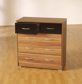 Hollywood Walnut 3+2 Drawer Chest