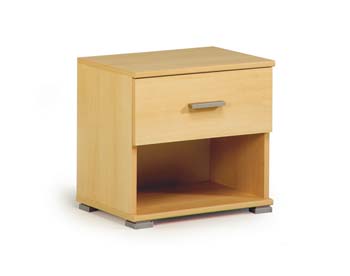 Initial Bedside Cabinet in Light Beech