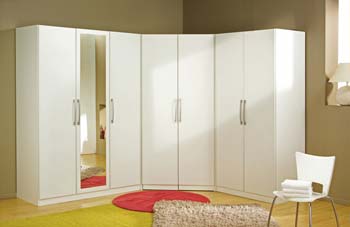 Jade 7 Door Wardrobe in White