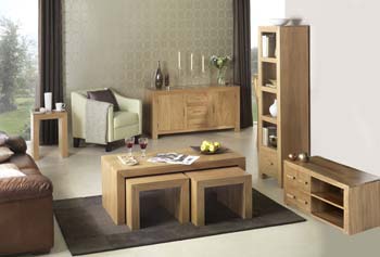 Furniture123 Laguna Oak 5 Piece Living Room Set with Sideboard