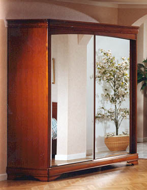 Leonie Cherry 2 Glass Sliding Door Wardrobe