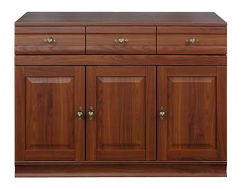 Furniture123 Lindeman 3 Door 3 Drawer Sideboard in Cherry